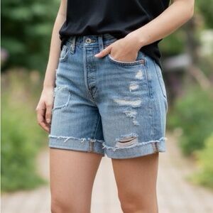 Levi’s 501 Distressed Cutoff Denim Shorts High Rise Size 25